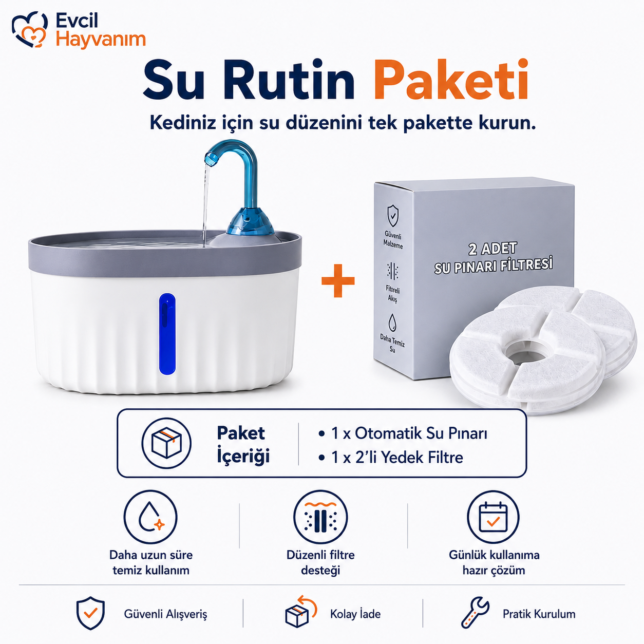 Işıklı Filtreli Otomatik Su Pınarı